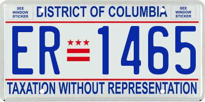 DC license plate ER1465