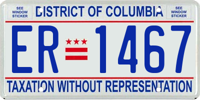 DC license plate ER1467