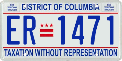 DC license plate ER1471