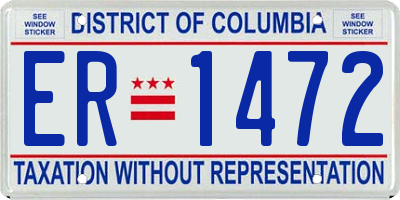 DC license plate ER1472