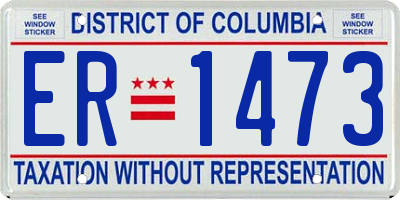 DC license plate ER1473