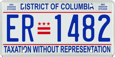 DC license plate ER1482
