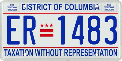 DC license plate ER1483