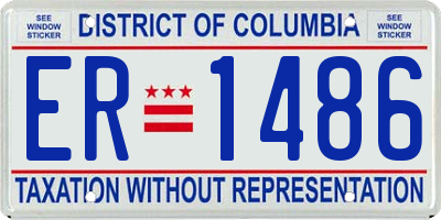DC license plate ER1486
