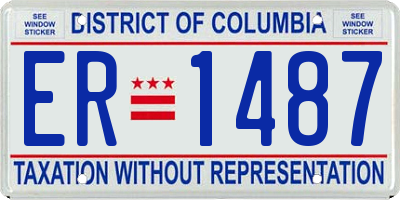 DC license plate ER1487
