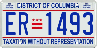 DC license plate ER1493