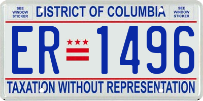 DC license plate ER1496