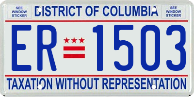 DC license plate ER1503