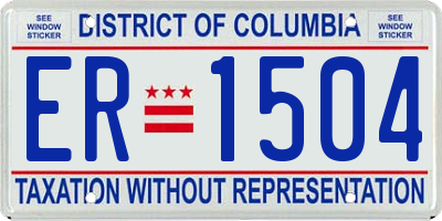 DC license plate ER1504