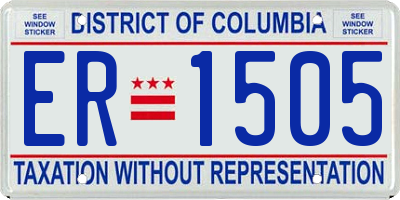 DC license plate ER1505