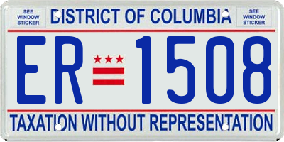 DC license plate ER1508