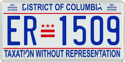 DC license plate ER1509
