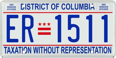 DC license plate ER1511