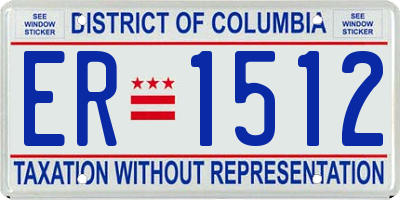 DC license plate ER1512