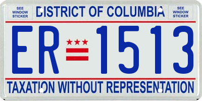 DC license plate ER1513