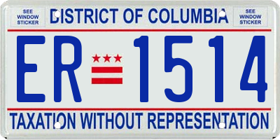 DC license plate ER1514