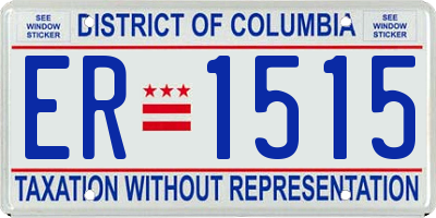 DC license plate ER1515