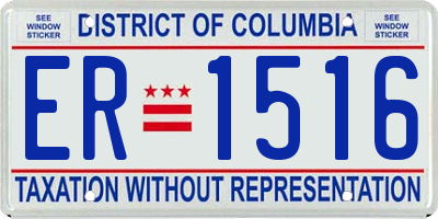 DC license plate ER1516