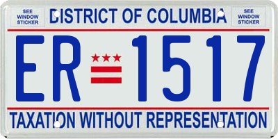 DC license plate ER1517