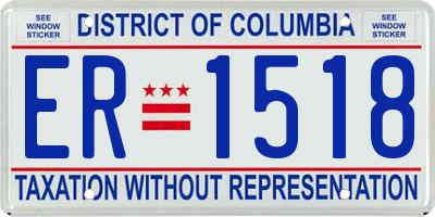 DC license plate ER1518