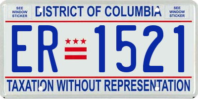 DC license plate ER1521