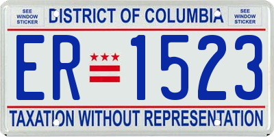 DC license plate ER1523