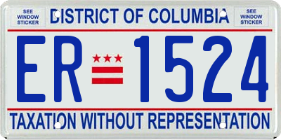 DC license plate ER1524