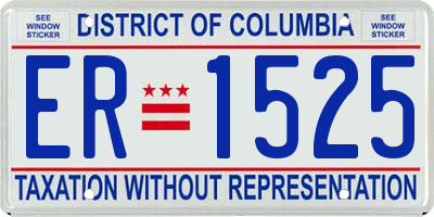 DC license plate ER1525