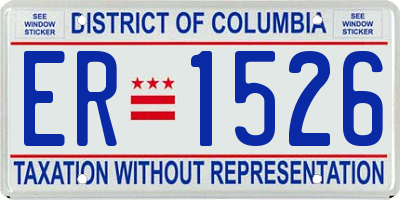 DC license plate ER1526
