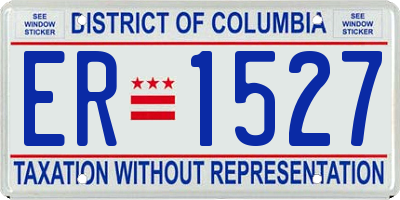 DC license plate ER1527