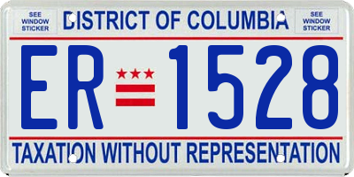 DC license plate ER1528