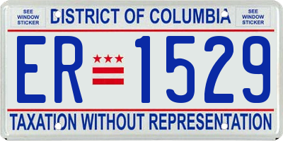 DC license plate ER1529
