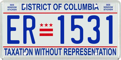 DC license plate ER1531