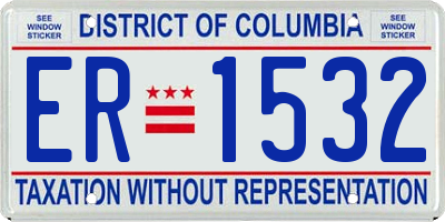 DC license plate ER1532