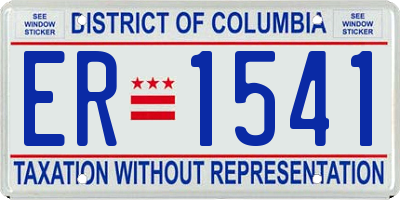 DC license plate ER1541