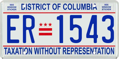 DC license plate ER1543