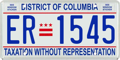 DC license plate ER1545
