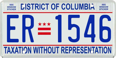 DC license plate ER1546