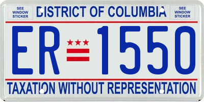 DC license plate ER1550