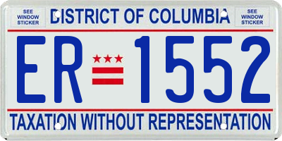 DC license plate ER1552