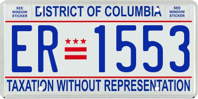DC license plate ER1553
