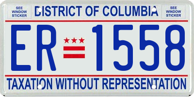 DC license plate ER1558