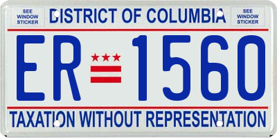 DC license plate ER1560