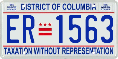 DC license plate ER1563