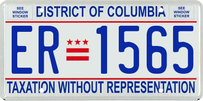 DC license plate ER1565