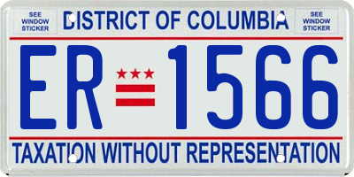 DC license plate ER1566