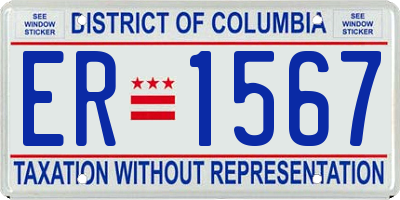 DC license plate ER1567