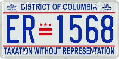 DC license plate ER1568
