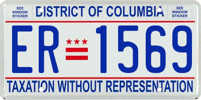 DC license plate ER1569