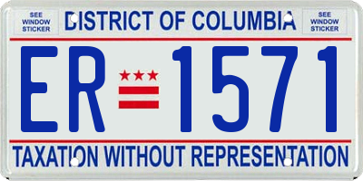 DC license plate ER1571